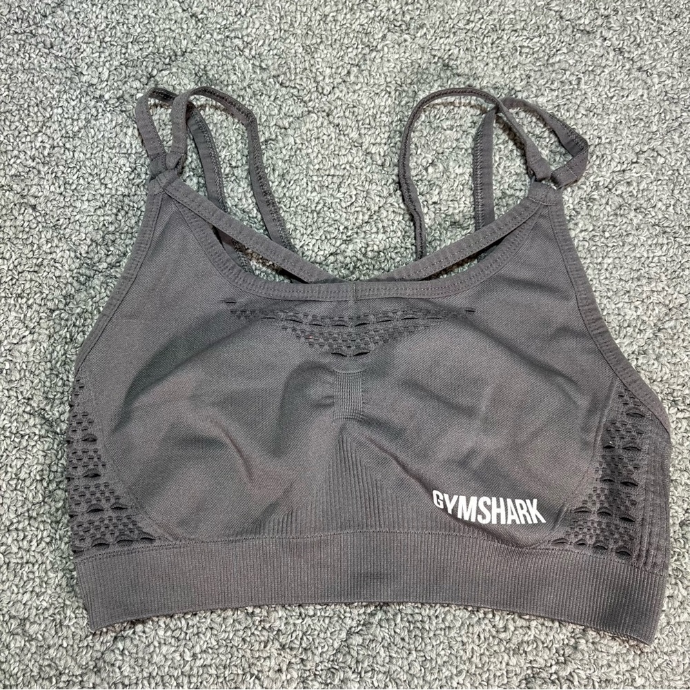 Gymshark Sports Bra Womens Size Small Gray Workout Gym Yoga Logo